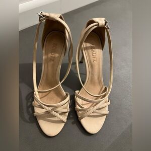 Schutz, nude patent leather high heels, with leather sole, size 8 (39)